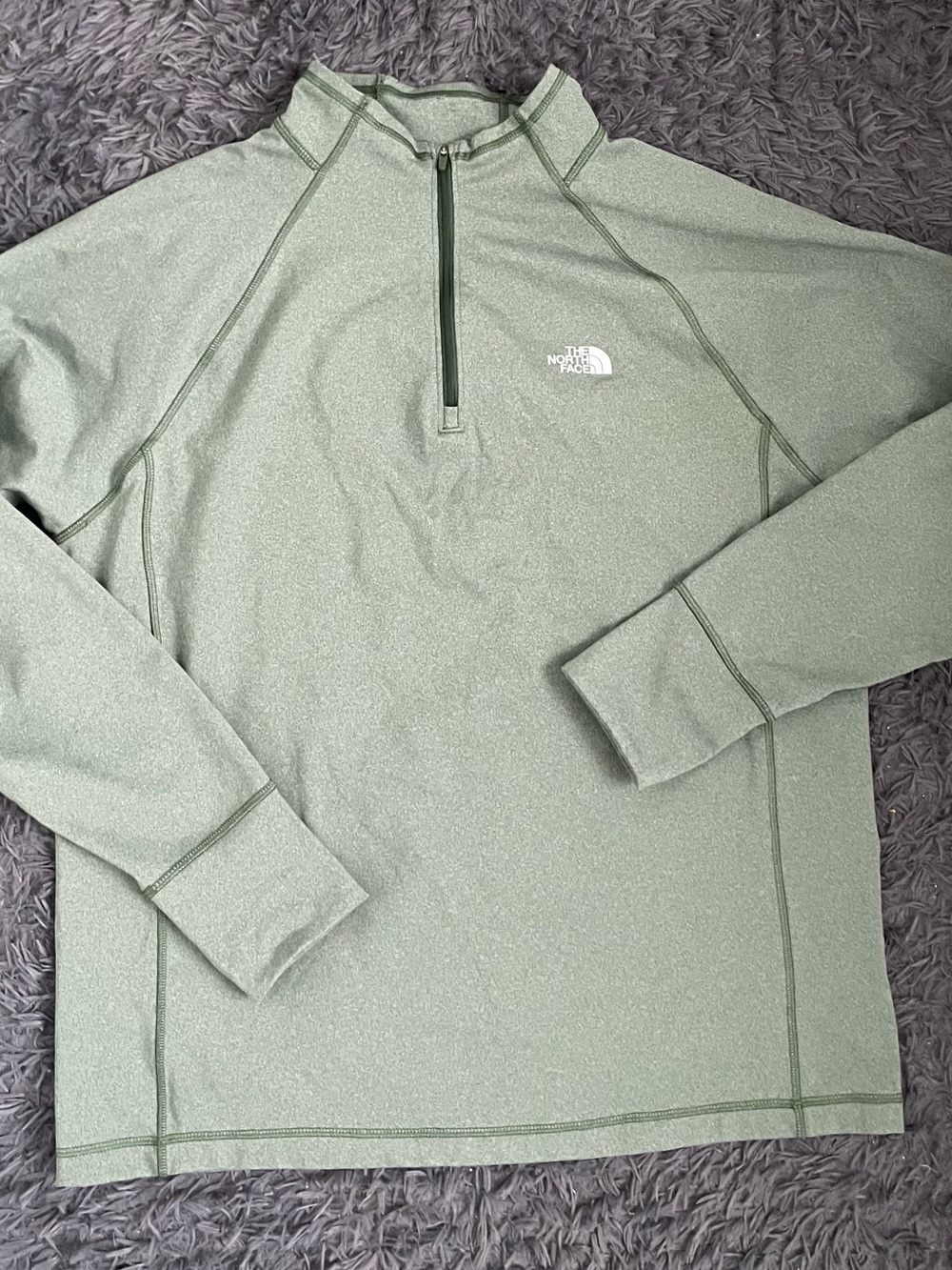 Men Size XL The North Face Long Sleeve 1/4 Zip Fleece Green